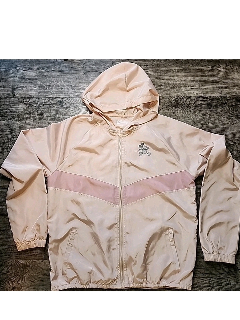 Disney Light Pink and Dusty Rose Mickey Hooded Windbreaker Jacket